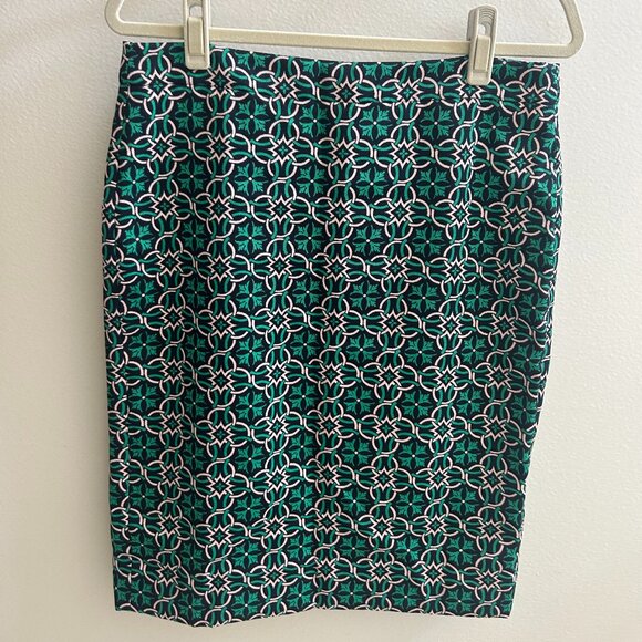 J.Crew Lattice Pattern Pencil Skirt – Size 8 - Picture 1 of 4